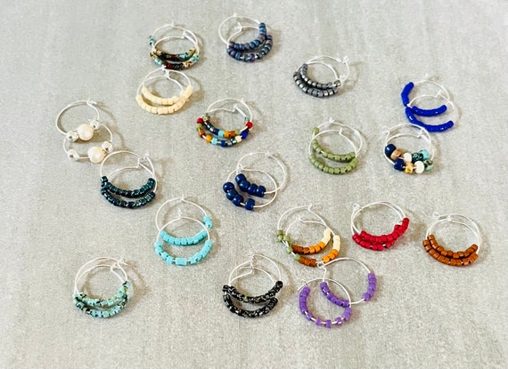 海外ブランドアウトレット通 Earrings, Hoop Beaded Tiny Dainty Hoops Bead Seed Picasso アクセサリー