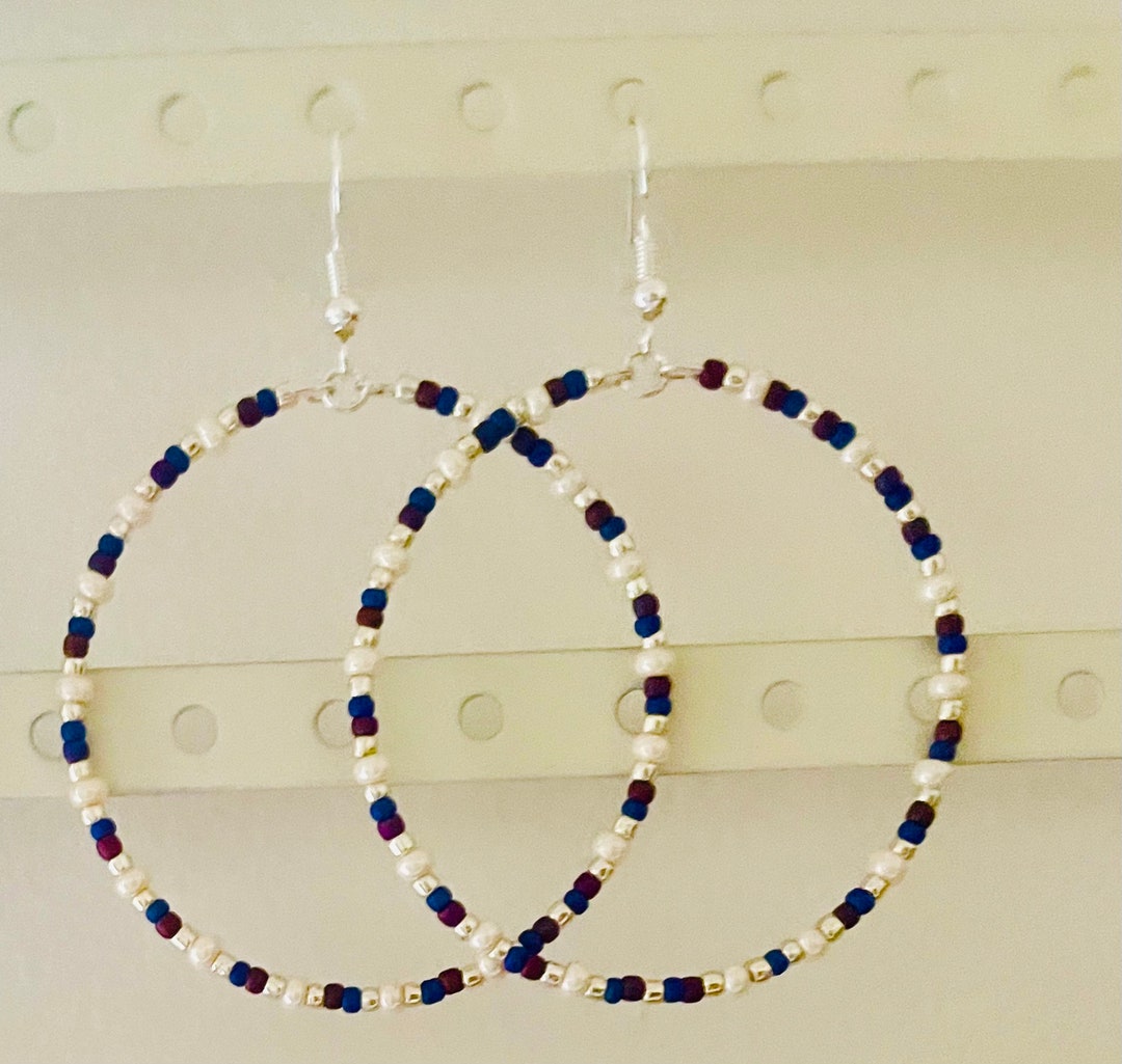 Maroon and Teal Patwa Handcrafted Earrings