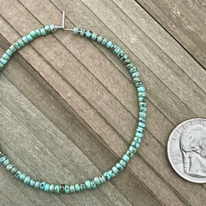 Large Turquoise Hoop Earrings, Beaded Hoop Earrings For Ladies, Picasso Bead Jewelry, Boho Hoops, Large Beachy Earrings image 3