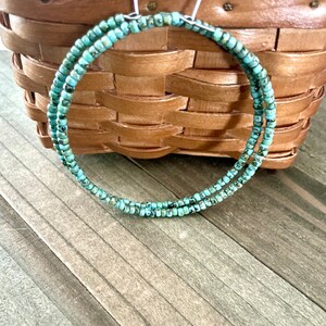 Large Turquoise Hoop Earrings, Beaded Hoop Earrings For Ladies, Picasso Bead Jewelry, Boho Hoops, Large Beachy Earrings image 5