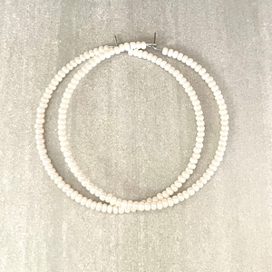 White Pearl Seed Bead Hoop Earrings, Large Beaded Hoop Earrings For Ladies, Jewelry, Boho Hoops, Large Hoops