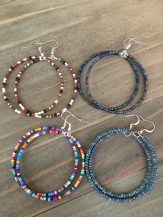 Beaded Hoop Earrings Beaded Hoop Earrings