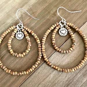 Beaded Hoop Earrings, Teardrop Seed Bead Hoop Earrings, Large Hoop Earrings, Seed Bead Earrings, Handmade Beaded Hoops, Earring Gift Shop