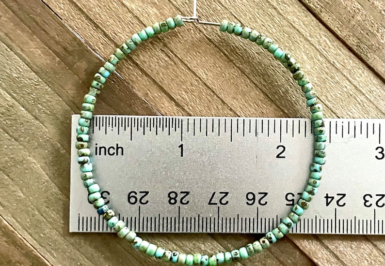 Large Turquoise Hoop Earrings, Beaded Hoop Earrings For Ladies, Picasso Bead Jewelry, Boho Hoops, Large Beachy Earrings image 4