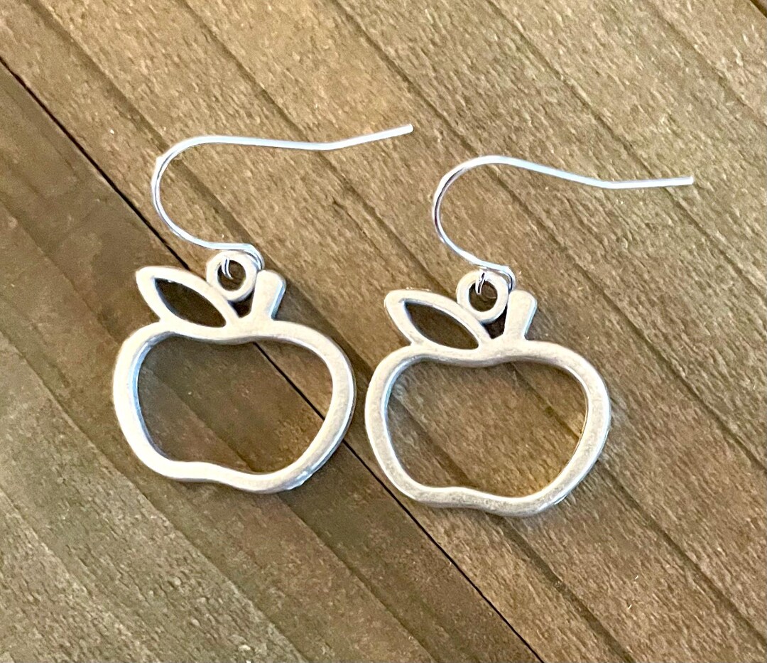 Vintage Silver Earrings with Golden Heart