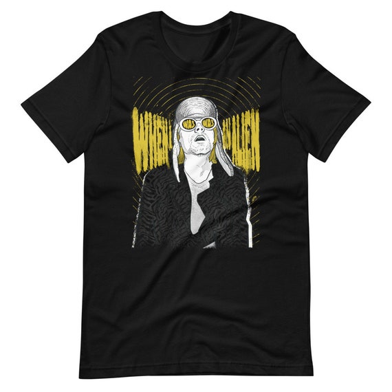 KURT COBAIN Unisex Black T-shirt Yellow 