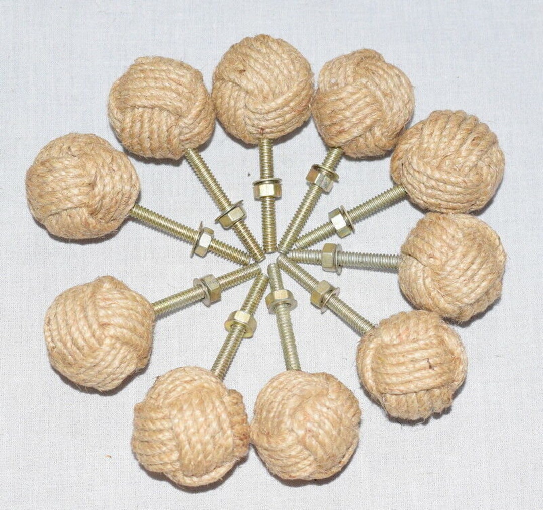 10 Pieces Nautical Jute Rope Door Knobs Beach Seaside Look Etsy