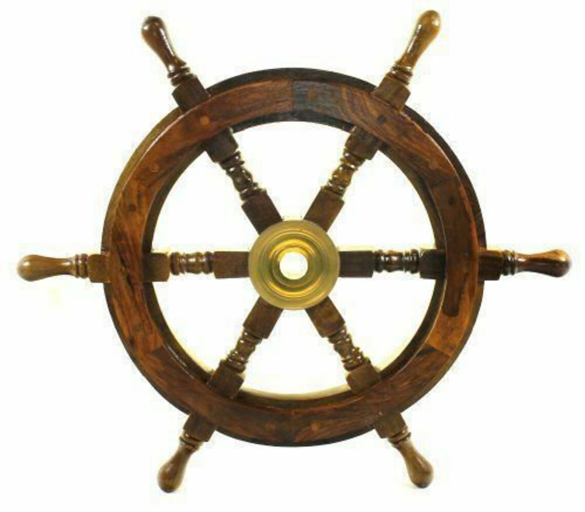 18 Nautical Wooden Ship Steering Wheel Antique Wall Boat Etsy