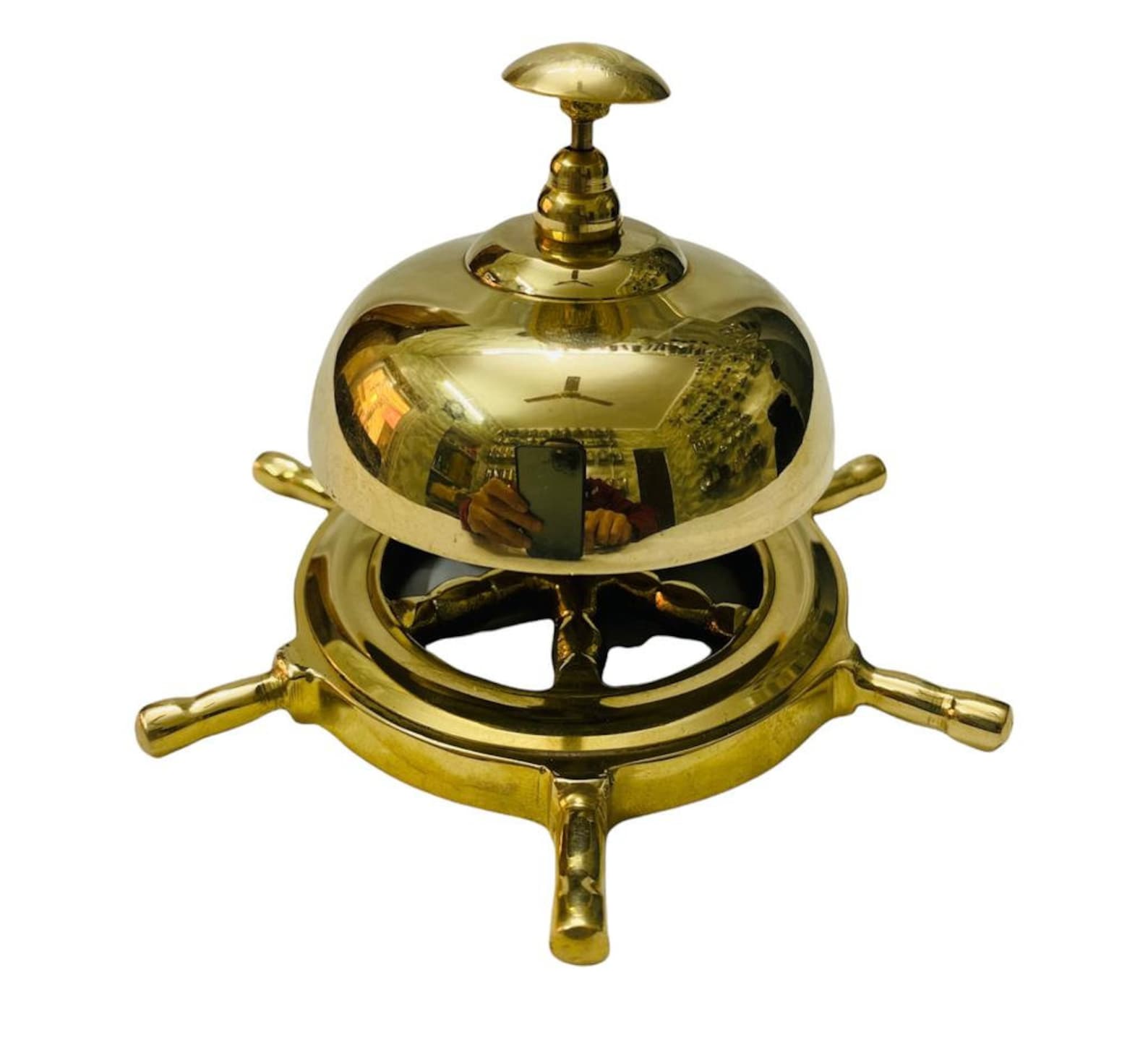 Nautical Brass Wheel Desk Bell Calling Bell Service Bell Hotel Etsy