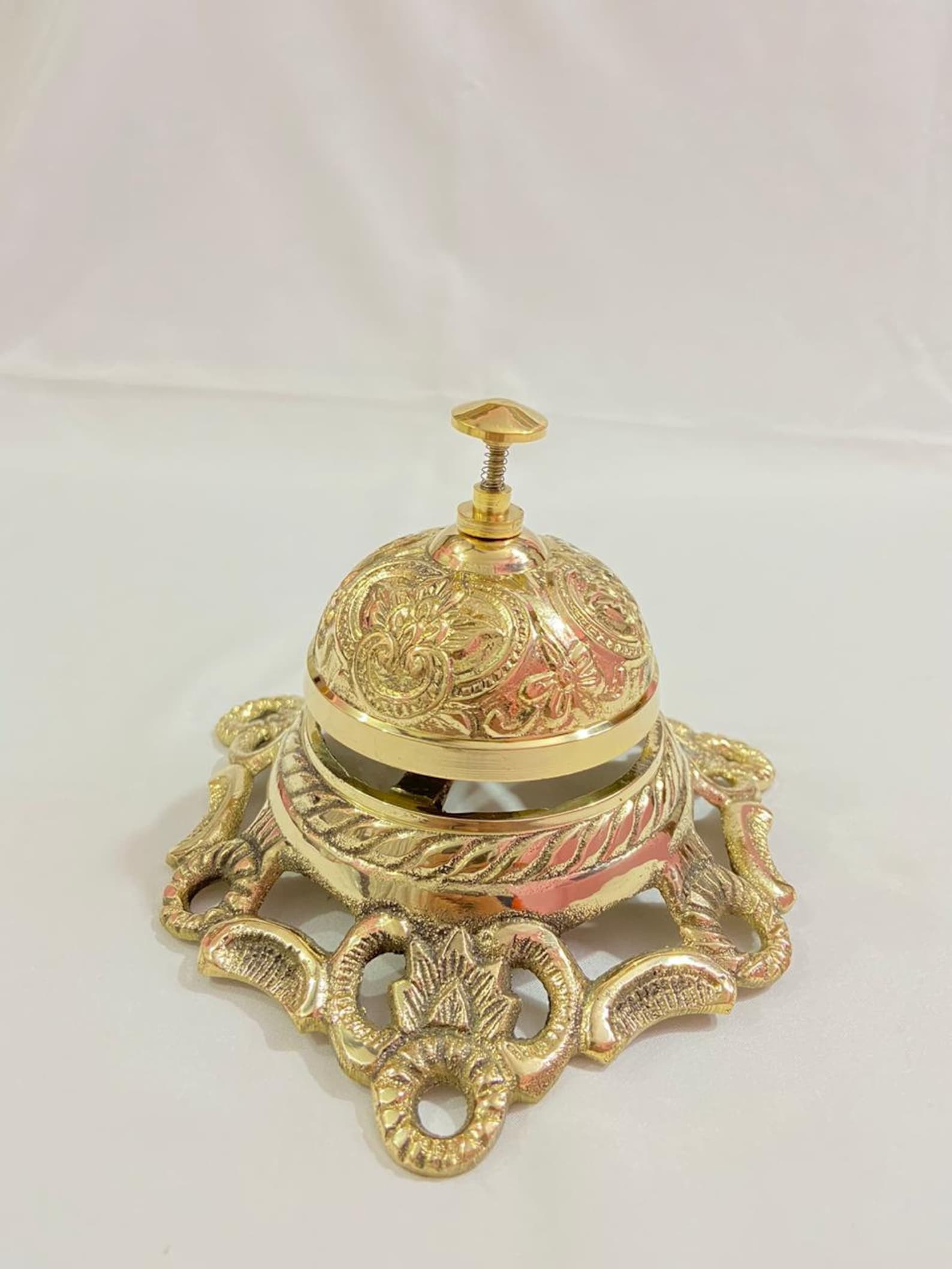 Solid Brass Ornate Hotel Front Desk Bell Vintage Service | Etsy