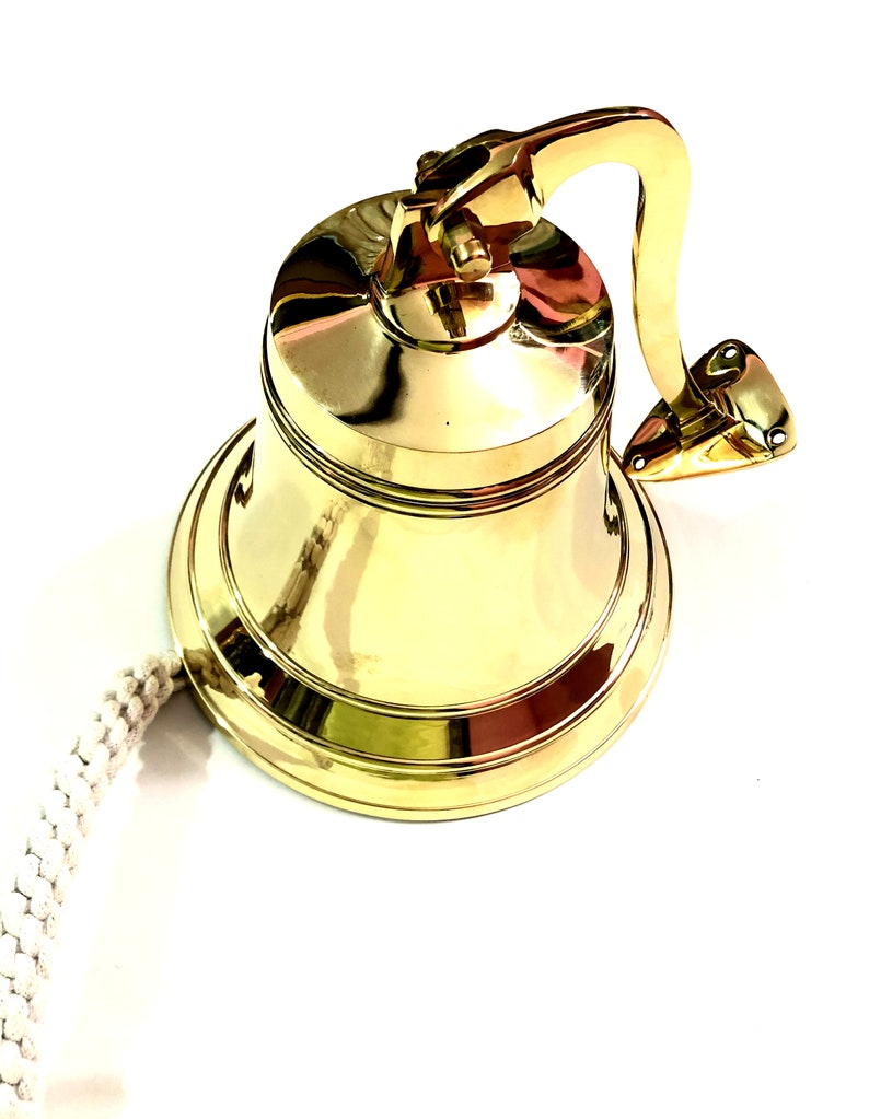 6 Nautical Shinny Brass Ship Bell Wall Mounted Bracket Etsy UK