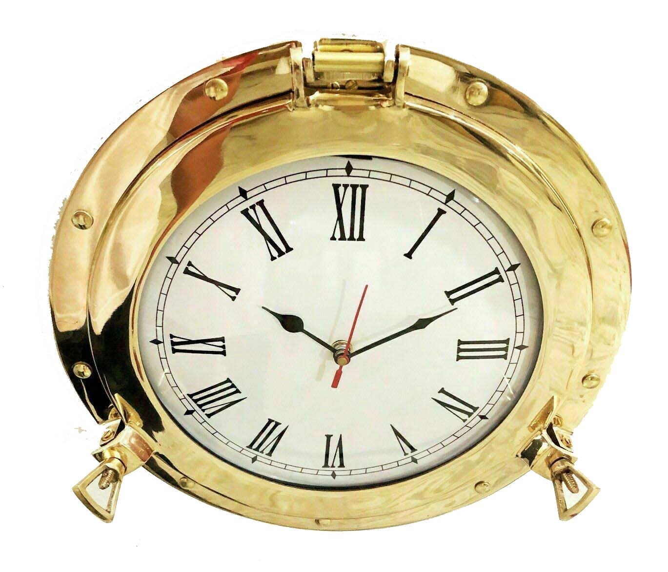 Brass Porthole Wall Clock/maritime Battery Operated Quartz Etsy