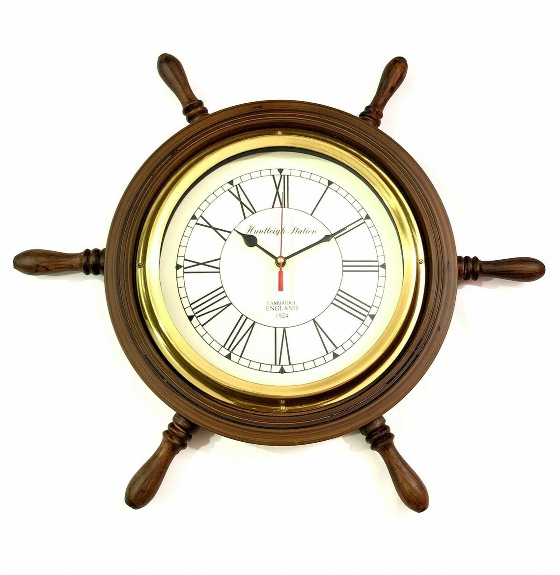 Nautical Wooden Ship Wheel Wall Clock Etsy