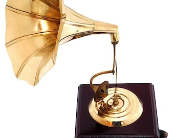 Nautical brass gramophone phonograph