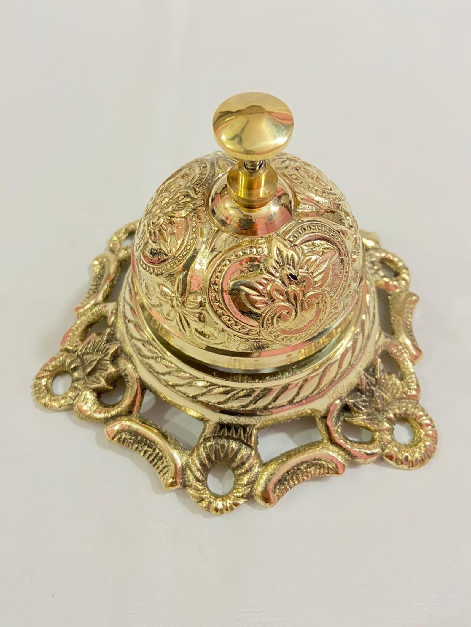 Solid Brass Ornate Hotel Front Desk Bell Vintage Service | Etsy