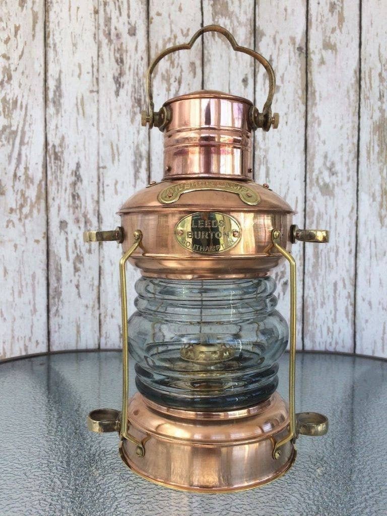 Copper & Brass Oil Lamp Lantern Leed Burton Nautical Maritime Etsy