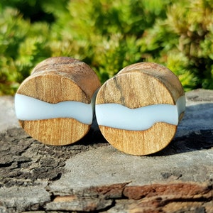 Resin plugs, plugs and tunnels, ear gauges, pair of wood gauges, wooden gauges, wood plugs, plugs gauges, 0g plugs, 00 gauges