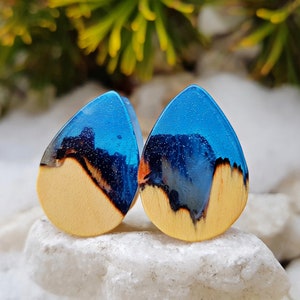 Teardrop plugs, wood gauges, wood plugs, plugs and tunnels, 00 gauges, resin plugs, 00 gauge earrings, customplugs, ear plugs, wooden gauges