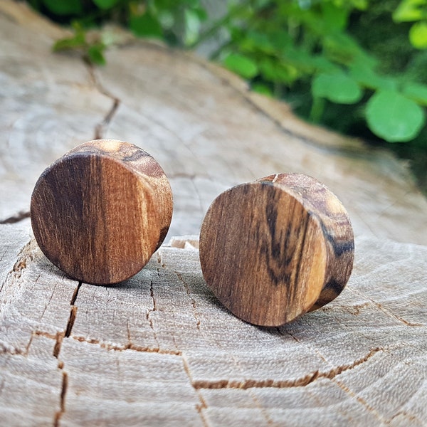 Pair of wood  plugs, 0g plugs, plugs and tunnels, 00 gauges,  wood gauges, ear tunnels, natural plugs, 00 gauge earrings