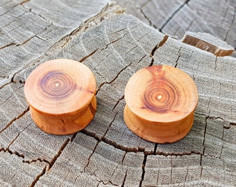 Handmade Wood Ear Plugs: Natural Double Flare Gauges ( 0g - 2 inch )