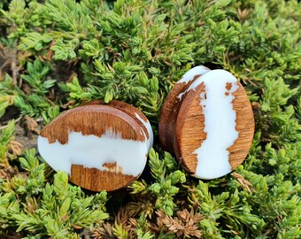 Druppelvormige oordopjes, houten meetinstrumenten, op maat gemaakte pluggen, oordopjes, houtpluggen, 00-meters, harspluggen, ijkoorbellen, pluggen van 1 inch, houtsnijwerk