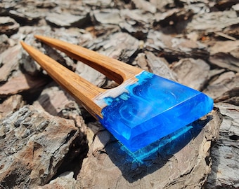 Hair fork, wooden hair sticks, hair sticks, hair jewelry, wood resin, wood hair stick, hair stick wood, hair pin, wood hair fork, hair forks