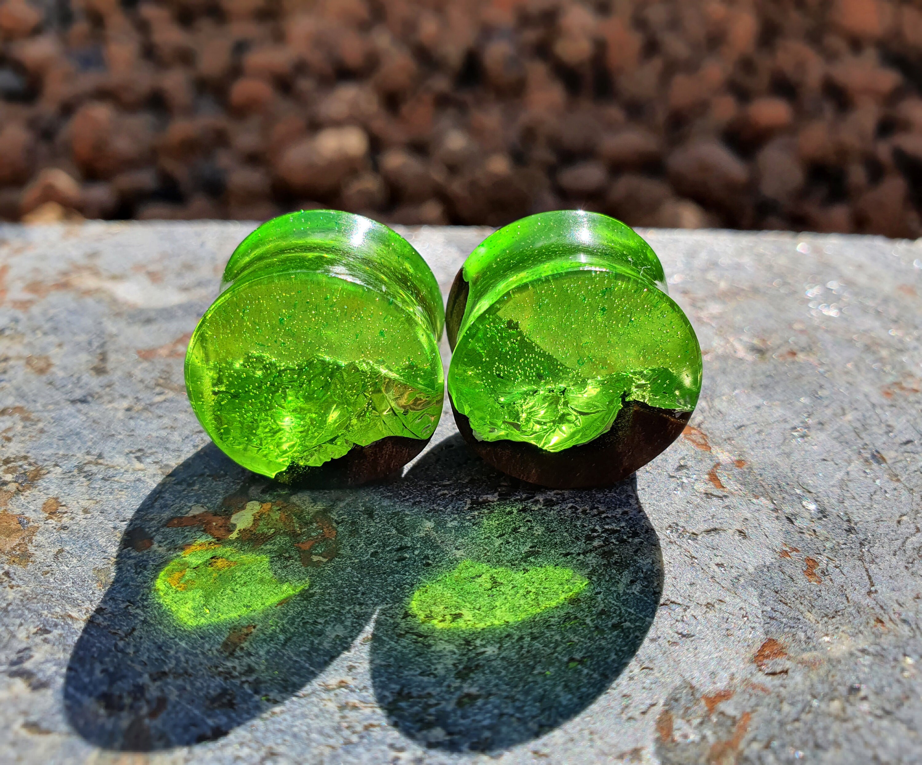 Pair of Wood Resin Plugs Gauges 00 Plugs and Tunnels 00 Gauges
