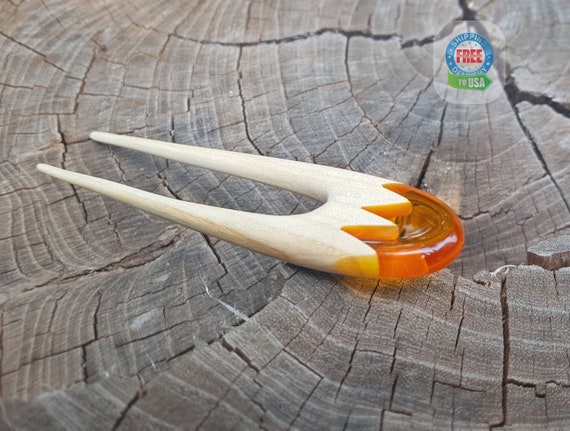 Hair Fork, Wooden Hair Sticks, Hair Sticks, Hair Jewelry  display picture 2