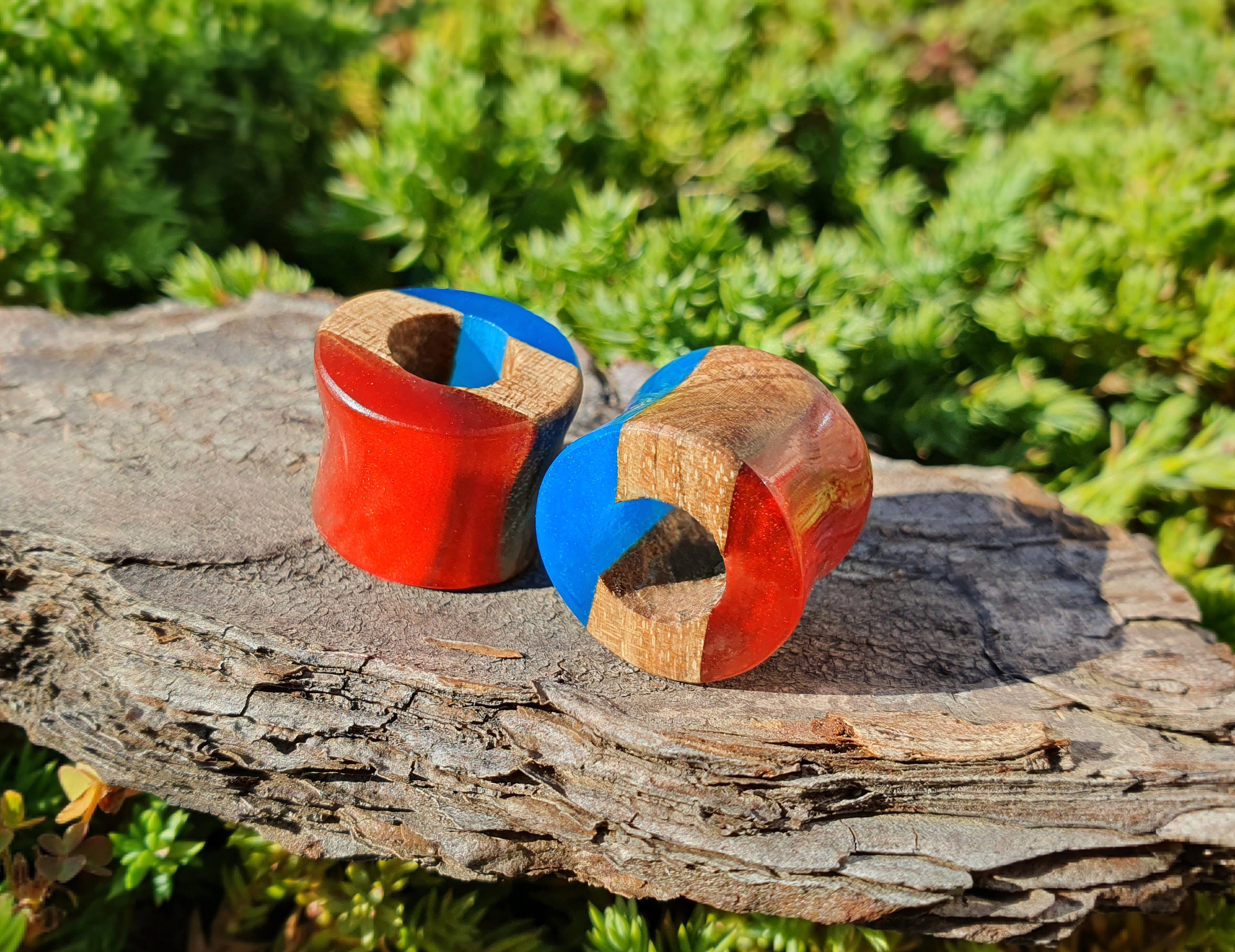 Pair of tunnels plugs and tunnels gauges wood tunnels Etsy
