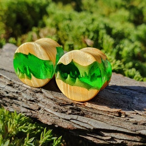 Bouchons D'oreille Tunnels Bois Et Opale - 1 Paire Vintage, Taille 12mm, Unisexe, Design évasé - 13