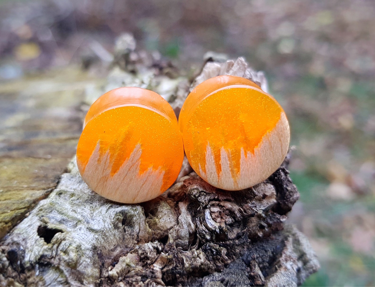 Pair of Wood Resin Plugs 0g Plugs Plugs and Tunnels 00 Etsy