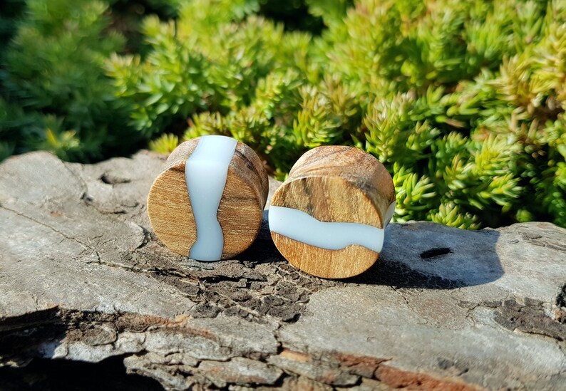 Resin Plugs Plugs and Tunnels Ear Gauges Pair of Wood Etsy