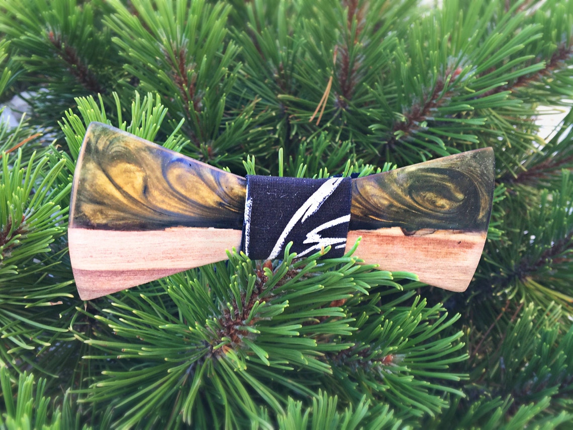 Wood Resin Bow Tie Boyfriend Gift Groomsmen Bow Tie Bow Etsy
