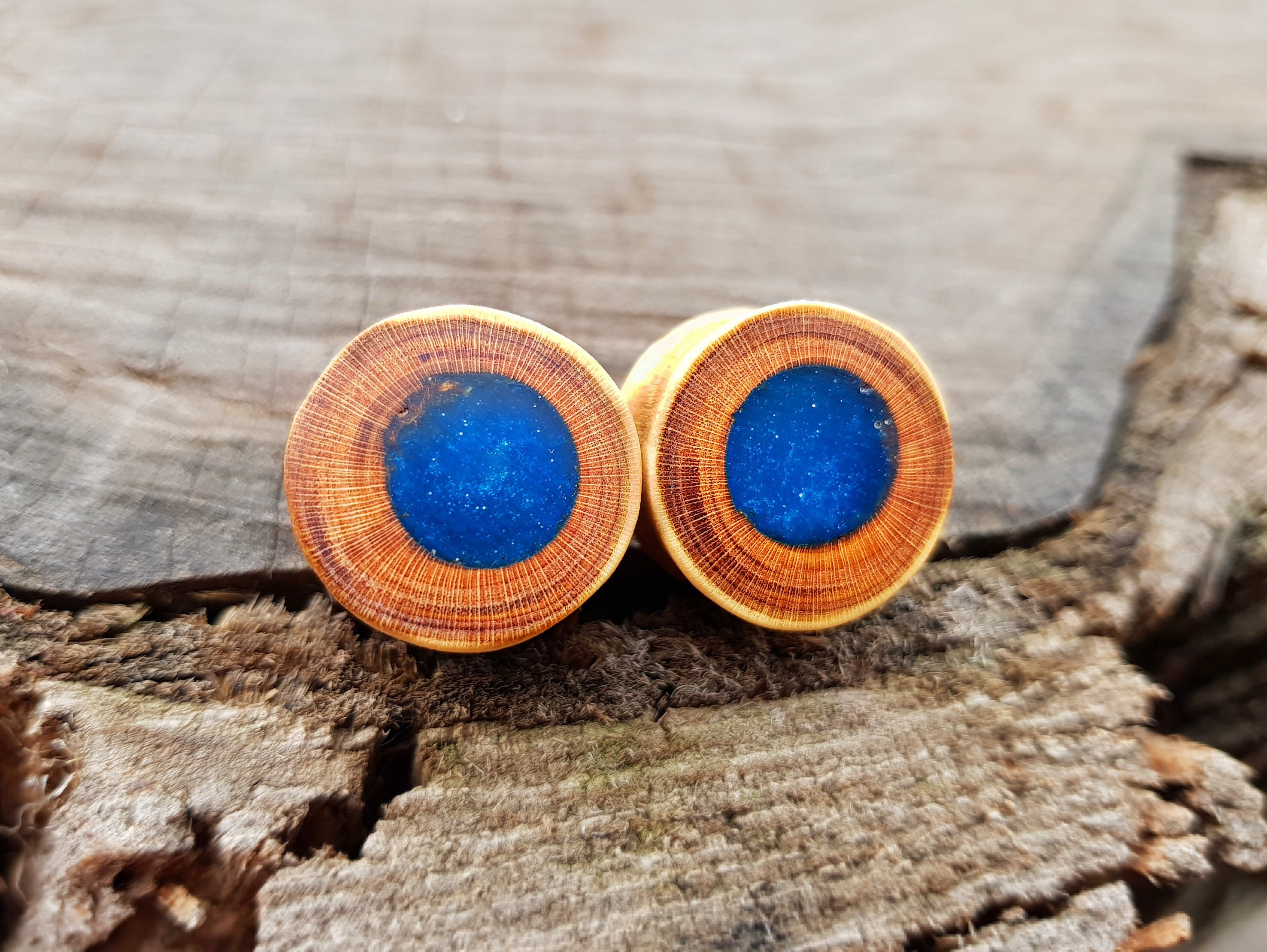 Pair of Wood Resin Plugs 0g Plugs Plugs and Tunnels 00 Etsy