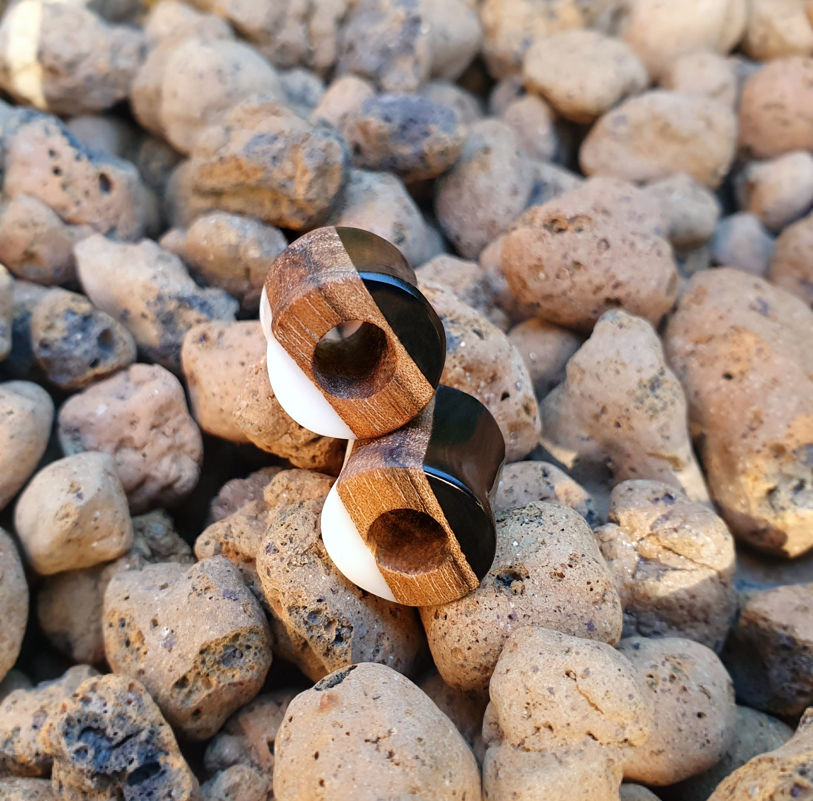 Pair of Tunnels Plugs and Tunnels Gauges Wood Tunnels Etsy UK