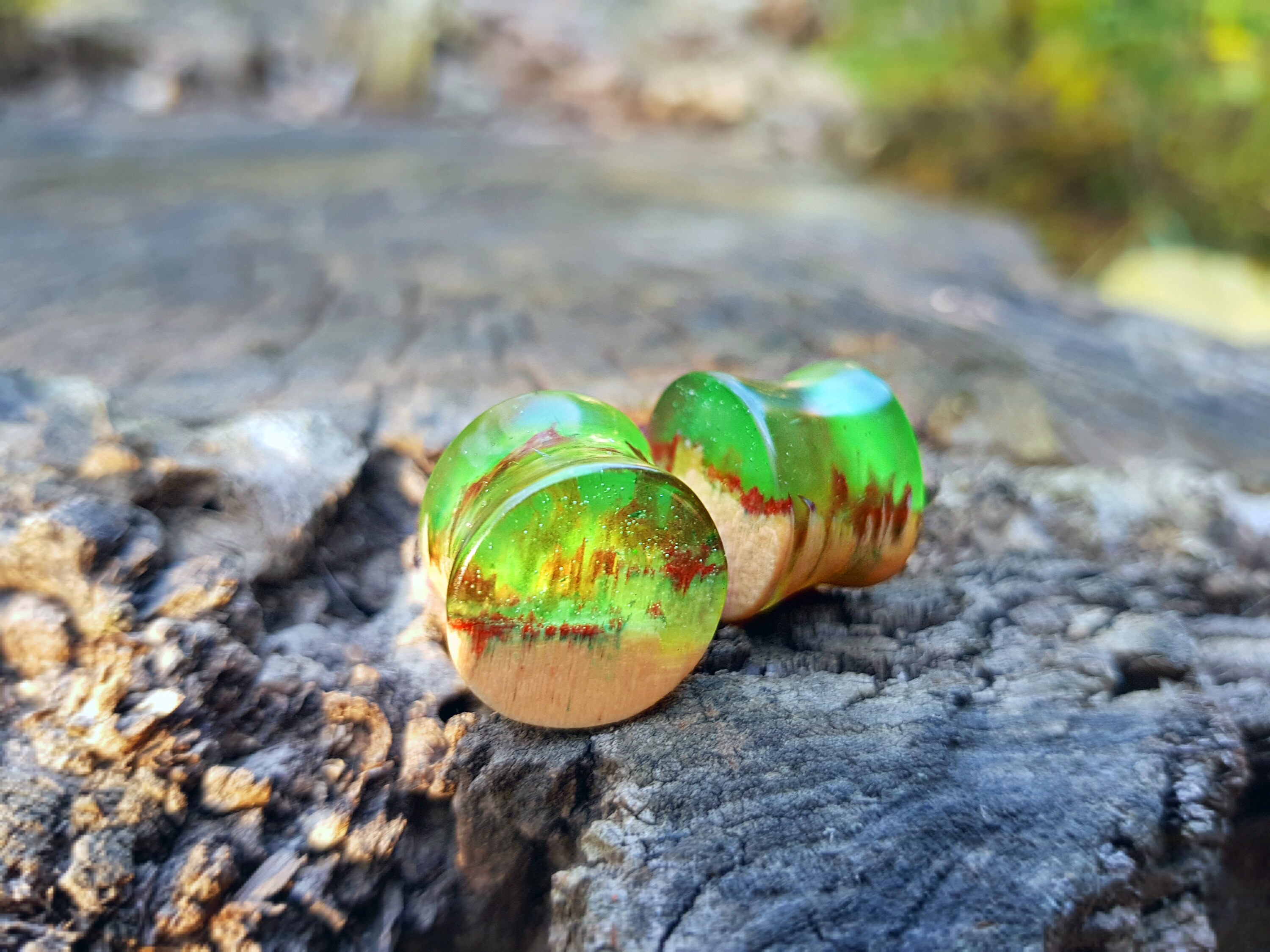 Pair of Wood Resin Plugs 0g Plugs Plugs and Tunnels 00 Etsy