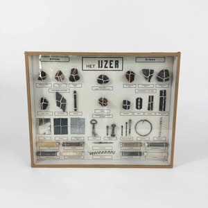 Vintage Sammlung von Erzen // Rare Vintage // Eisen // Metall // Vitrine // Vitrine // Kuriosität // Außergewöhnlich