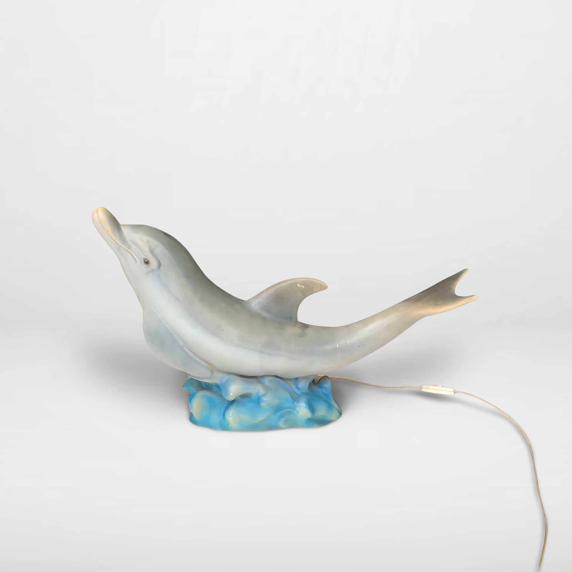 lampe de table dolphin pour enfants // chambre d'enfant vintage lampe bureau heico animal mid-century