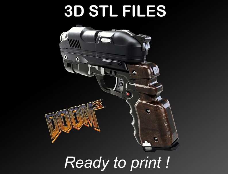 3D STL DOOM 3 Pistol | Etsy