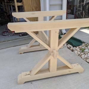 DIY Trestle table base.