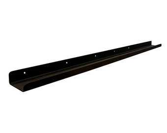 Black steel solid wall shelf width 120 cm