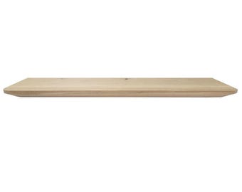 Oak wall shelf with bevelled edge, width 80 cm, depth 20 cm and height 3 cm