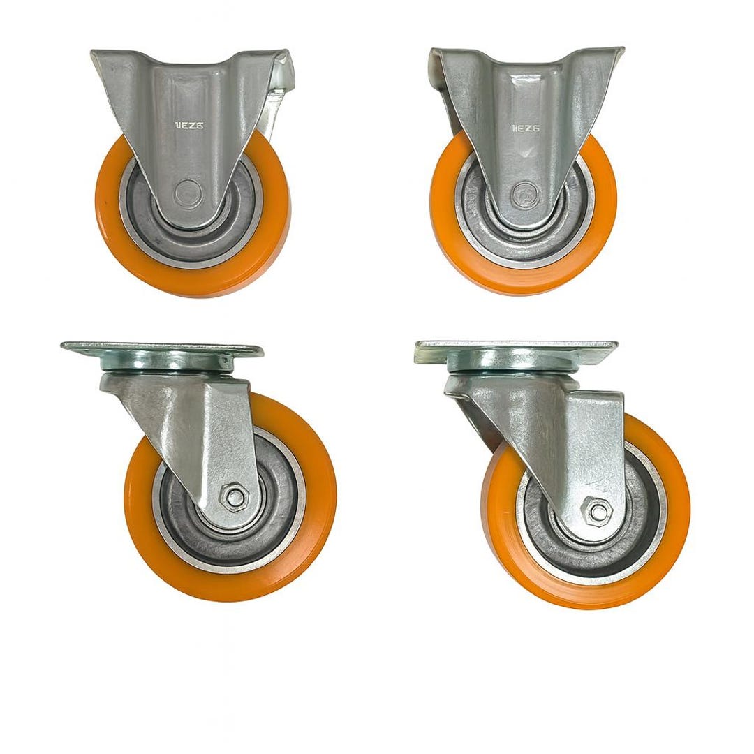 Schwerlastrollen-Set 10 cm – 4 stabile Möbelrollen für Werkbänke, Möbel und Wagen
