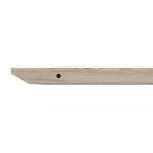 May include: A light brown wooden shelf with a single hole in the center. The shelf is angled slightly downward.