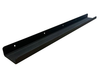 Black steel solid wall shelf width 80 cm