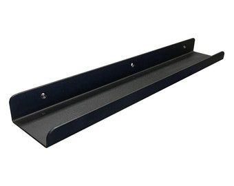 Black steel solid wall shelf width 50 cm
