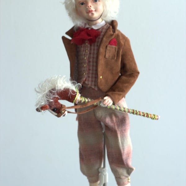 Little dandy Collectible designer interior doll made of baked polymer clay Livingdoll