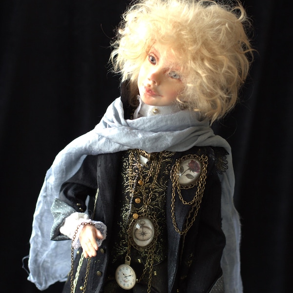 The Grown Little Prince – OOAK Art Doll | 60 cm | Living Doll Clay | Handmade Collectible