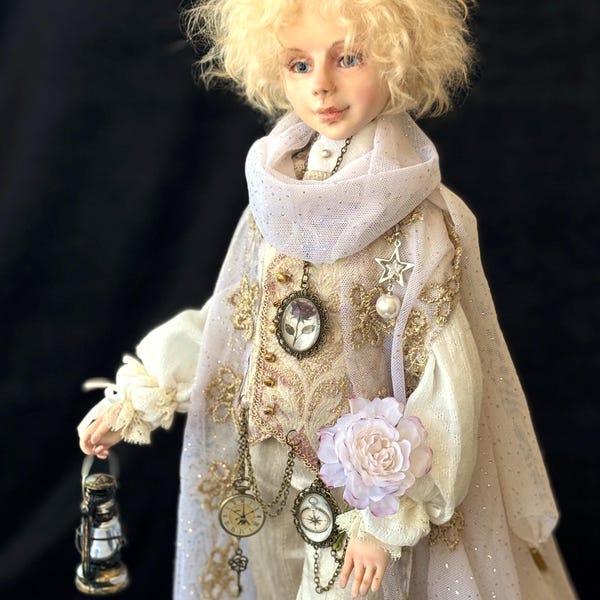 The Little Prince of Dawn, OOAK Art Doll, Grown Up Little Prince, Handmade Collector Doll, Saint Exupery Inspired, 60 cm