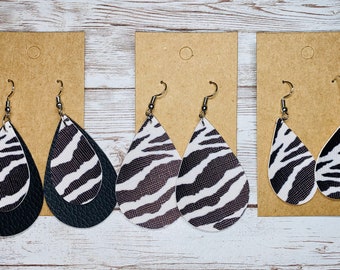 zebra print earrings